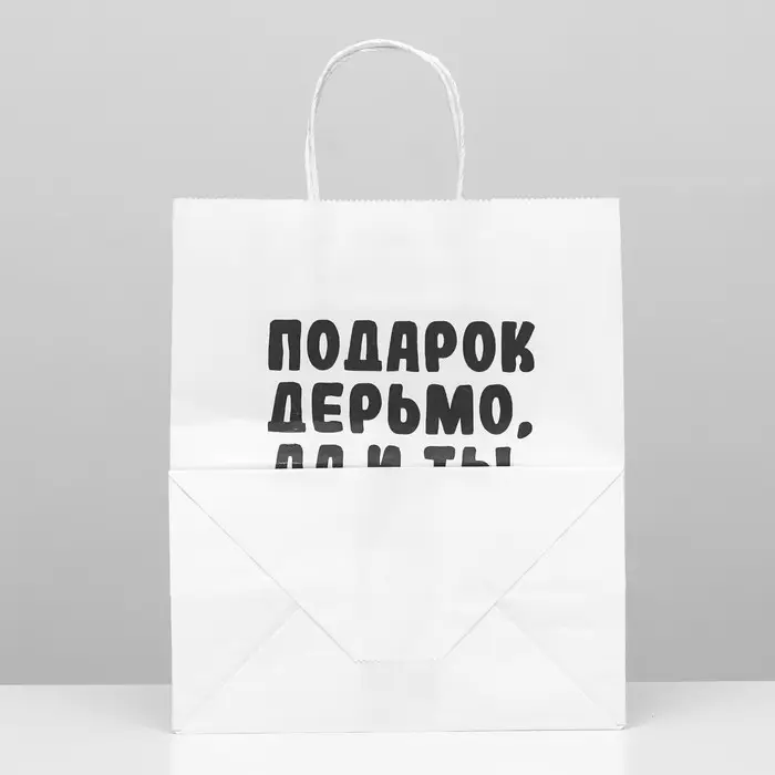 Пакет подарочный с приколами, крафт «Ты не очень», белый, 24 х 14 х 28 см Пакет подарочный с приколами, крафт «Ты не очень», белый, 24 х 14 х 28 см