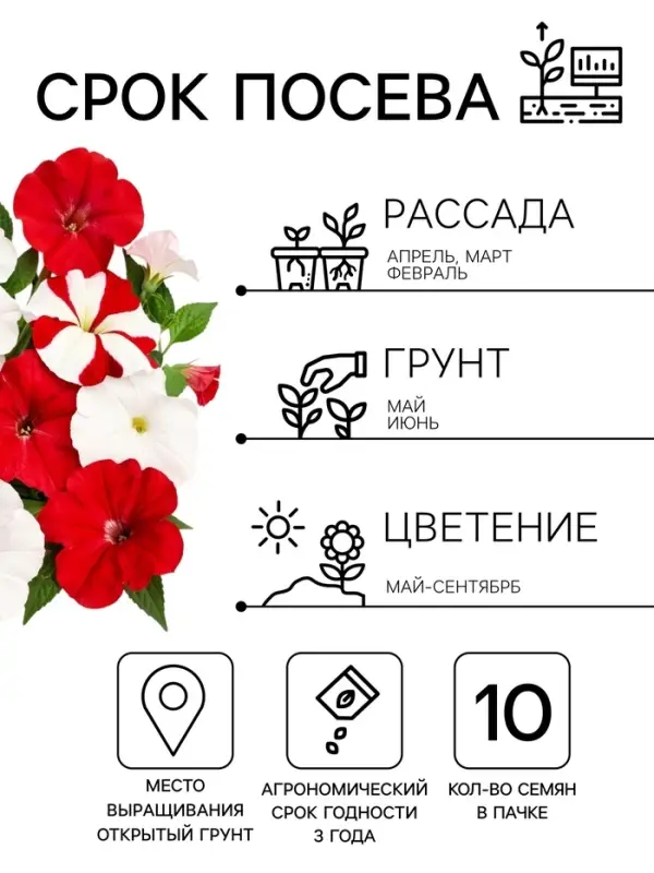 Семена цветов Петуния &laquo;Ягодный чизкейк&raquo;, F1, смесь сортов, драже, С. Cerny, 10 шт.