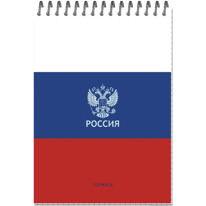 Блокнот А5 Россия 50л УФ лак клетка, спираль 2 дизайна, ассорти, 3344