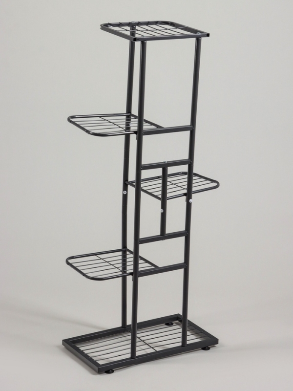 Подставка для цветов Greengo, 5 полок, 44 × 22 × 95 см, напольная, металл, тёмно-серая Подставка для цветов Greengo, 5 полок, 44 × 22 × 95 см, напольная, металл, тёмно-серая