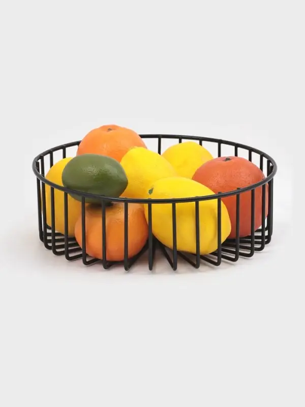 Корзинка - ваза для фруктов &laquo;Горшок&raquo;, 23&times;23&times;7 см, чёрная