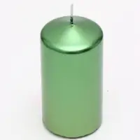 Свеча столбик 5&times;7.5, 10, 15 см, набор 3 шт., зелёный металлик