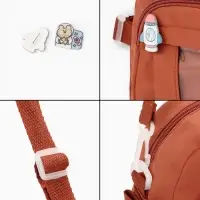 Сумка молодёжная на молнии, со значками, 23&times;5.5&times;16 см, рыжая