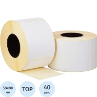 Термоэтикетки Т/ТОП 58х80, 500 шт/рул, вт.40, мороз. кл, 40 рул/уп