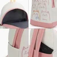 Рюкзак школьный на молнии, с карманами, с рисунком, размер 30&times;14&times;43 см, розовый