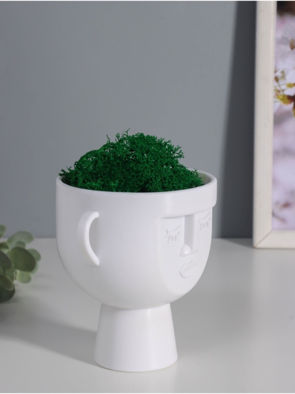 Кашпо пластиковое Кашпо пластиковое "Чаша" 10,5*9*11,5 см белый