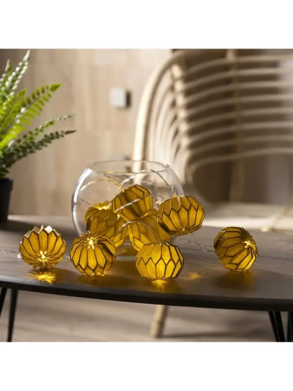 Гирлянда &laquo;Нить&raquo; 2 м с насадками &laquo;Серый фонарик&raquo;, IP20, прозрачная нить, 10 LED, от батареек АА&times;2, свечение тёплое белое