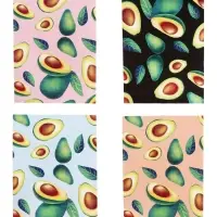 Набор блокнотов А6 32л кл на скобе Авокадо, мел карт, бл офс, 4В 20шт