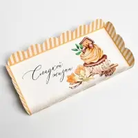 Коробка для печенья, кондитерская упаковка с пластиковой крышкой, «Сладкой жизни», 10.5 х 21 х 3 см