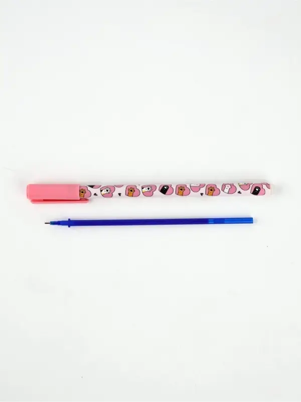 Ручка пластик пиши-стирай с колпачком Ручка пластик пиши-стирай с колпачком "Не ручки, а лапки", синяя паста, гелевая 0,5 мм