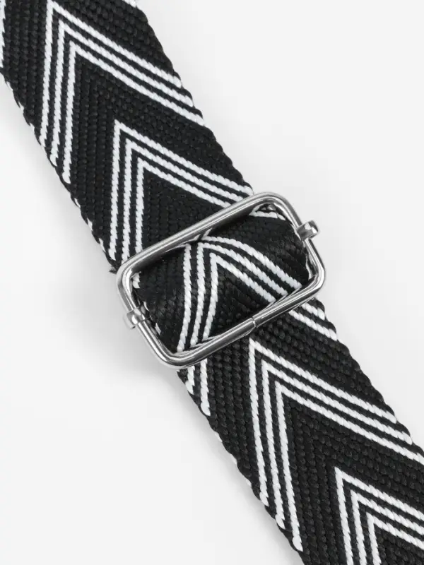 Ручка для сумки &laquo;Стрелки тройные&raquo;, с карабинами, 139&plusmn;3&times;3.8 см, чёрная, белая