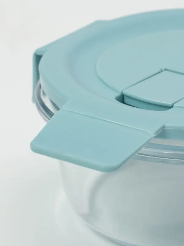 Контейнер для хранения продуктов Доляна Cook and Freeze, 370 мл, 13.5&times;6 см, с крышкой, жаропрочное стекло, МИКС