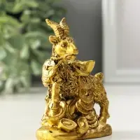 Нэцкэ полистоун "Козёл с китайскими монетами и золотыми слитками" бронза 4,2х7х9,4 см Нэцкэ полистоун "Козёл с китайскими монетами и золотыми слитками" бронза 4,2х7х9,4 см