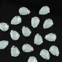 Стразы пришивные &laquo;Капля&raquo;, в цапах, 10&times;14 мм, 20 шт., белые