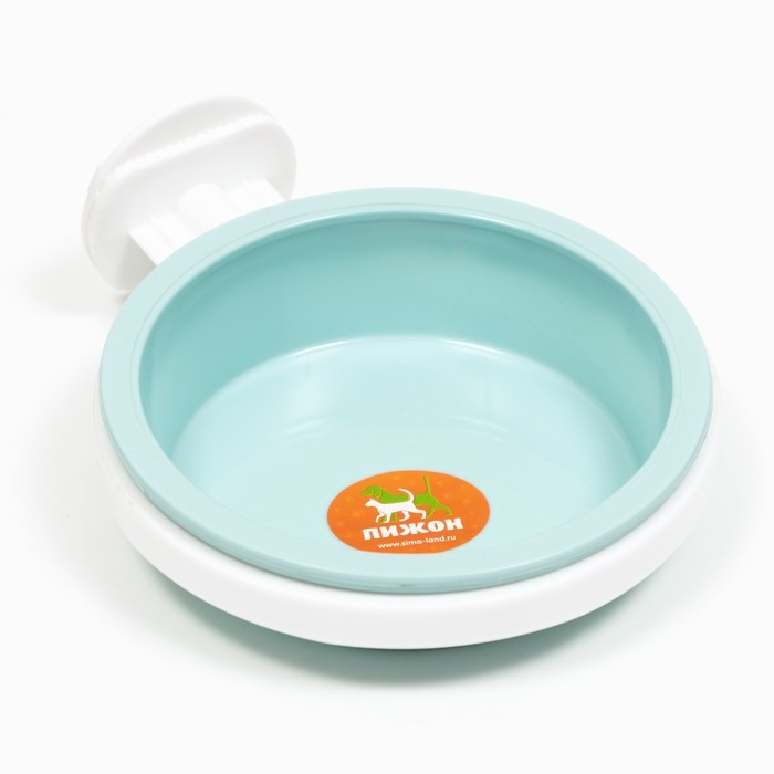 Миска съемная с креплением для клетки, 350 мл, голубой Миска съемная с креплением для клетки, 350 мл, голубой