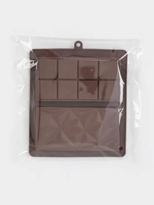 Форма для дубайского шоколада Доляна &laquo;Квадраты, пирамиды&raquo;, 2 плитки, 21&times;19&times;2.5 см, силикон, коричневая