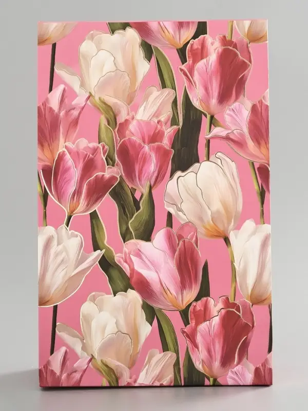 Пакет подарочный ламинированный &laquo;Тюльпаны&raquo;, 22.3&times;9&times;35 см