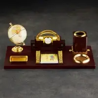 Набор настольный 6 в 1 (блок д/бумаг, подставка для печати, карандашница, часы, визитница, глобус)