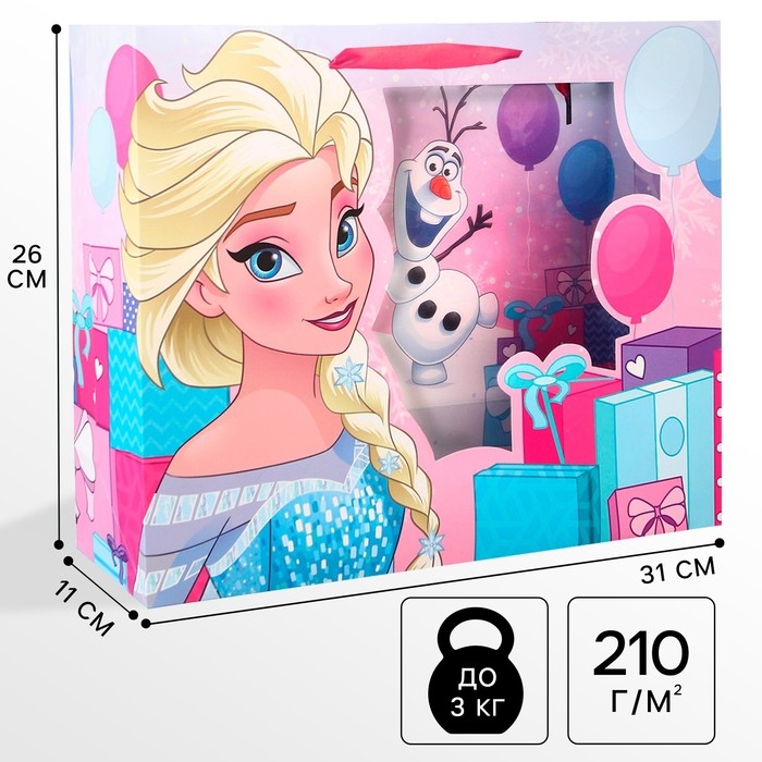 Пакет подарочный, 31х26х11 см, упаковка, Холодное сердце Пакет подарочный, 31х26х11 см, упаковка, Холодное сердце