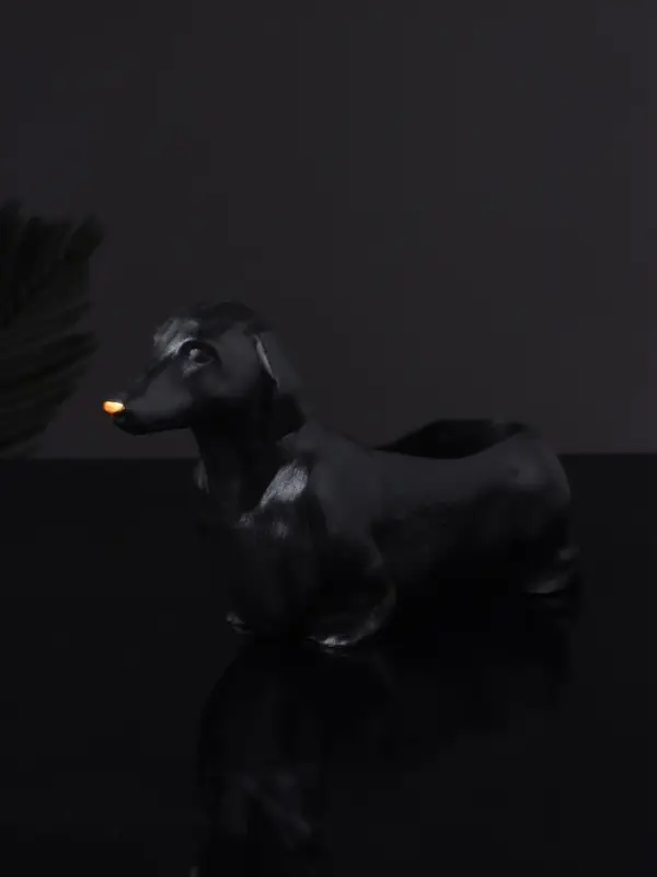 Подставка для мелочей "Такса" 16х10х6 см, черный