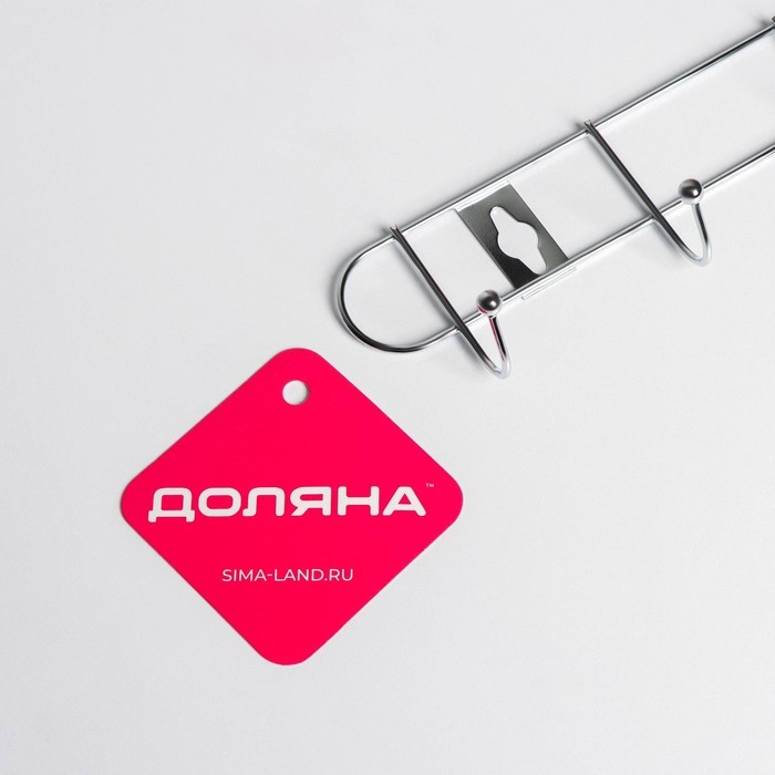 Вешалка настенная Доляна «Лето», 10 крючков, 55×5×3.5 см, хромированная Вешалка настенная Доляна «Лето», 10 крючков, 55×5×3.5 см, хромированная