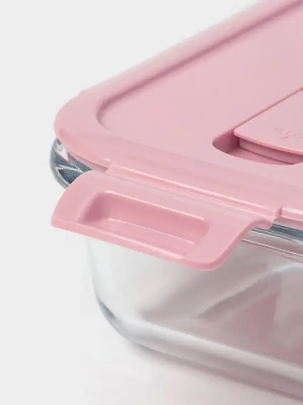 Контейнер Доляна Cook and Freeze, 380 мл, 15&times;11&times;5.5 см, с крышкой, жаропрочное стекло, МИКС