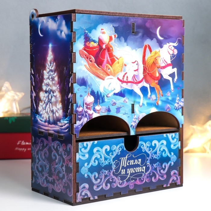 Чайный домик с ящиком Чайный домик с ящиком "Сказка" 20х15х8,5 см