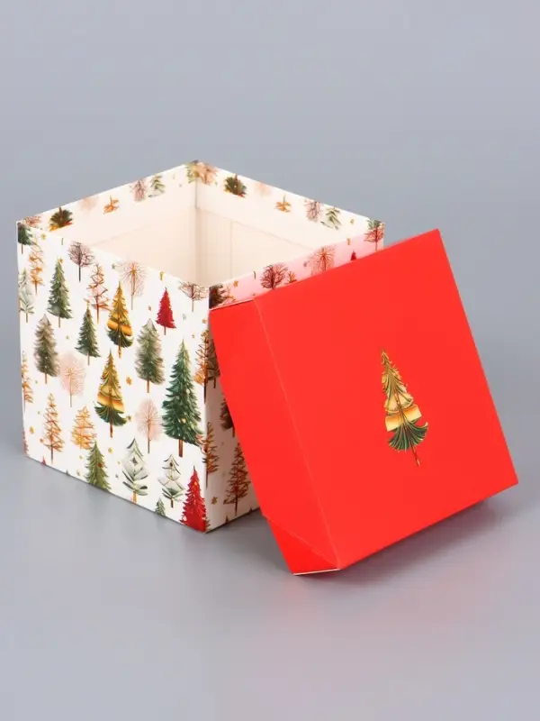 Коробка Самосборная "Звезды Новый Год" 10х10х10 см 9594049 МИКС