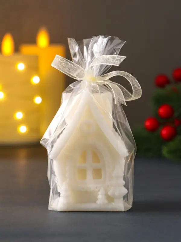 Декоративная свеча "Деревенский домик" (натуральный воск), 51*49*80