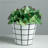 Кашпо для цветов «Черно-белая клетка», 0,8 л, 11 х 12 см Кашпо для цветов «Черно-белая клетка», 0,8 л, 11 х 12 см