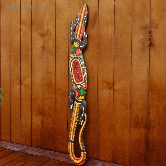 Панно декоративное  Панно декоративное "Ящерица геккон" 97х15х1,5 см МИКС