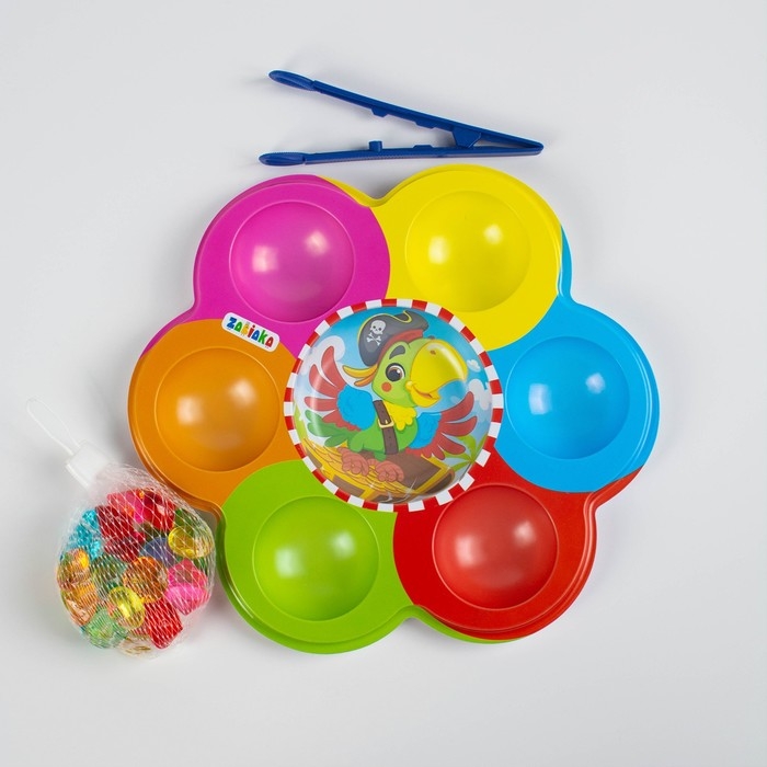 Сортер «Сокровища пиратов», по методике Монтессори, 6 цветов, с пинцетом, 3+ Сортер «Сокровища пиратов», по методике Монтессори, 6 цветов, с пинцетом, 3+