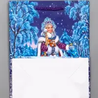 Пакет подарочный новогодний ламинированный, &laquo;Снегурочка&raquo; , 18&times;10&times;22.3 см