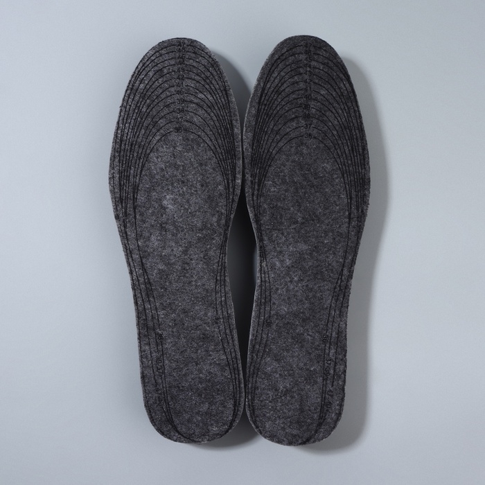 Стельки для обуви, утеплённые, универсальные, р-р RU до 46 (р-р Пр-ля до 47), 29 см, пара, цвет серый Стельки для обуви, утеплённые, универсальные, р-р RU до 46 (р-р Пр-ля до 47), 29 см, пара, цвет серый