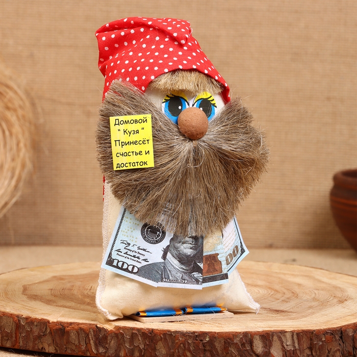 Оберег «Домовой с долларами», 20 см, микс Оберег «Домовой с долларами», 20 см, микс
