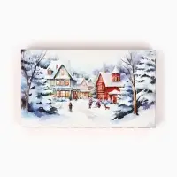 Коробка для шоколада новогодняя с местом для денег &laquo;Снежный городок&raquo;, 20&times;2&times;12 см