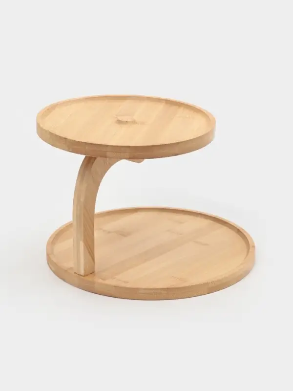 Этажерка для фруктов и десертов Доляна &laquo;Бамбук&raquo;, 2 яруса, 25&times;19.5 см, бамбук