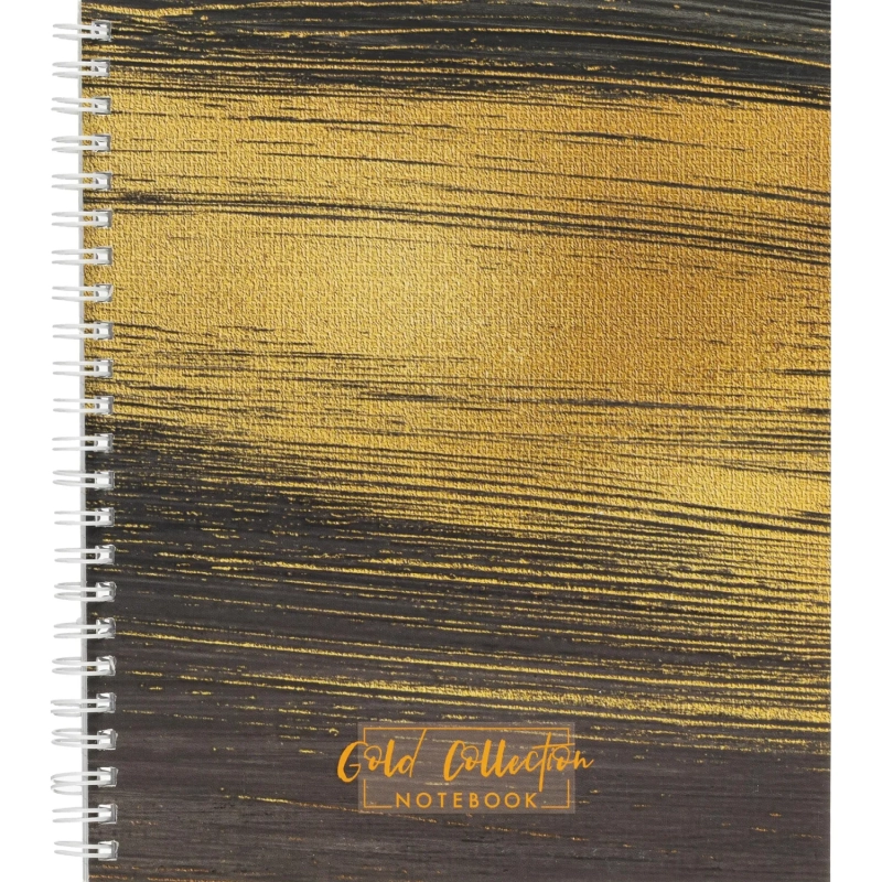 Бизнес-тетрадь Gold Collection А5, 96л, кл,обл.картон, спираль,черный