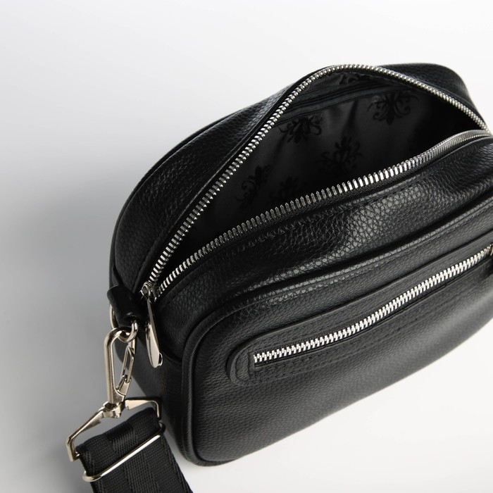 Сумка женская через плечо, TEXTURA, маленький размер, цвет чёрный Сумка женская через плечо, TEXTURA, маленький размер, цвет чёрный