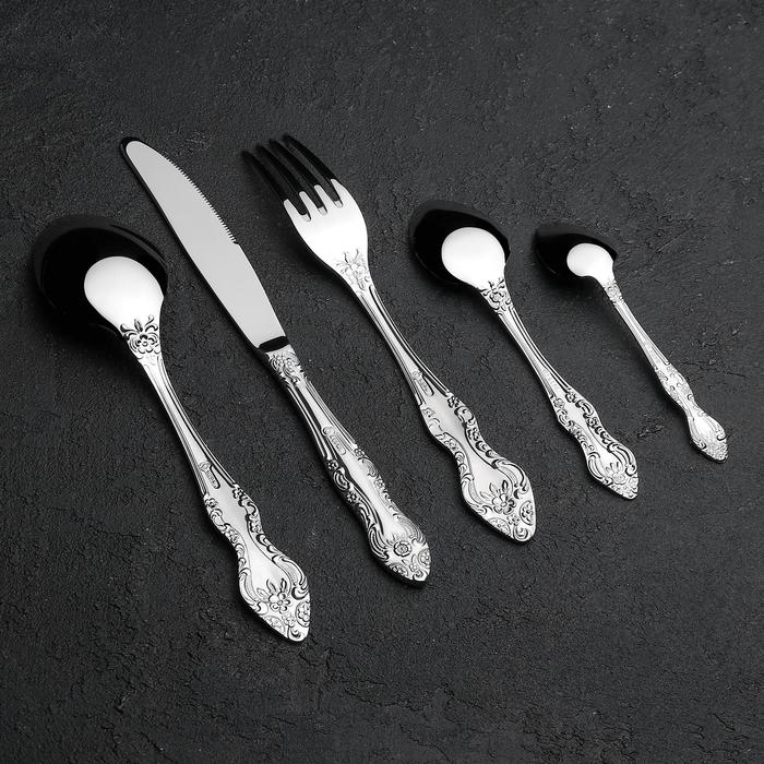 Набор столовых приборов «Тройка», 30 предметов, художественная роспись, декоративная коробка Набор столовых приборов «Тройка», 30 предметов, художественная роспись, декоративная коробка