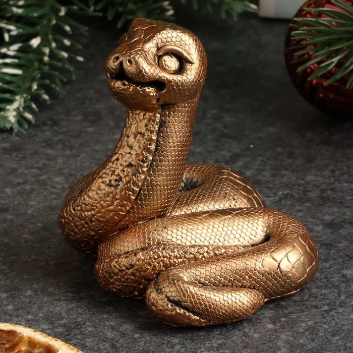 Фигура Фигура "Змейка Даша" бронза, 5х6х4см