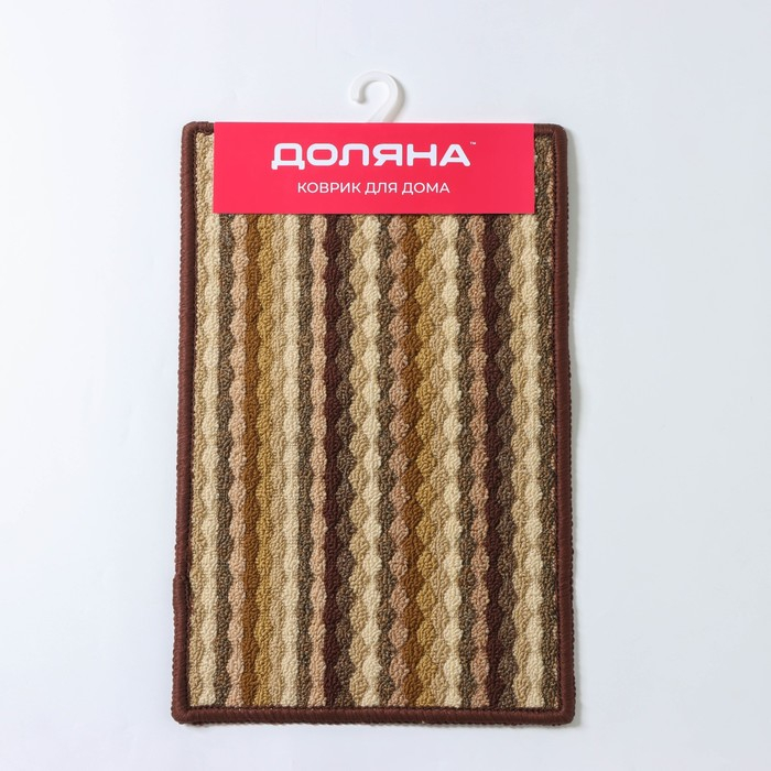Коврик влаговпитывающий придверный Доляна «Цветная косичка», 38×57 см, цвет коричневый Коврик влаговпитывающий придверный Доляна «Цветная косичка», 38×57 см, цвет коричневый