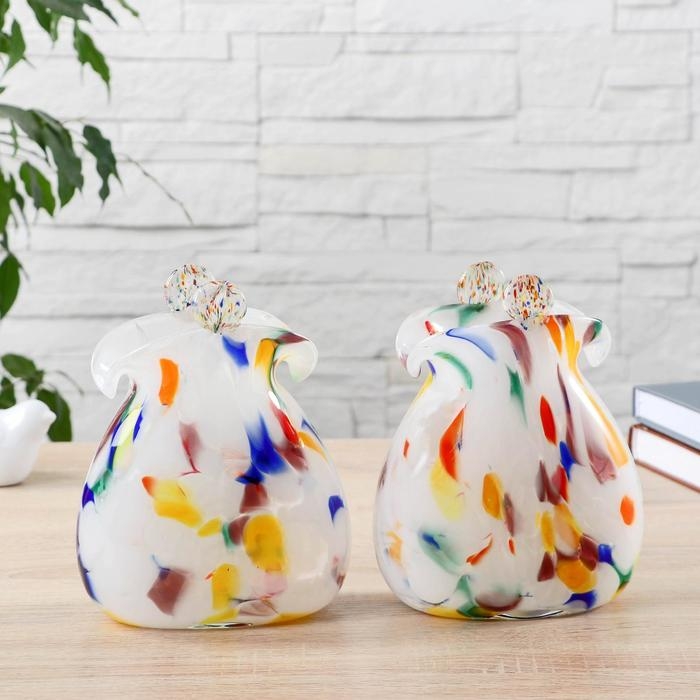 Ваза Ваза "Кошелёк" разноцветный, (в стеклокрошку) 16см