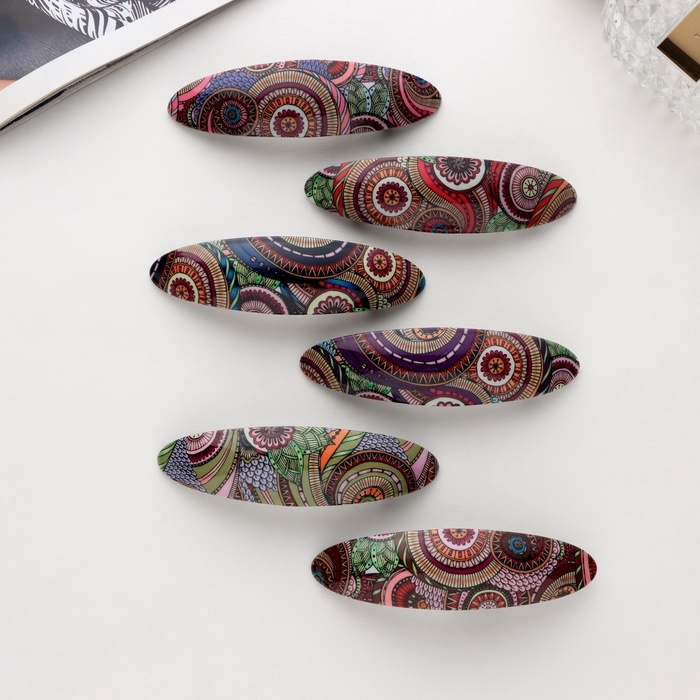 Заколка-автомат для волос Заколка-автомат для волос "Сильва" весна узоры, 9,5 см, микс