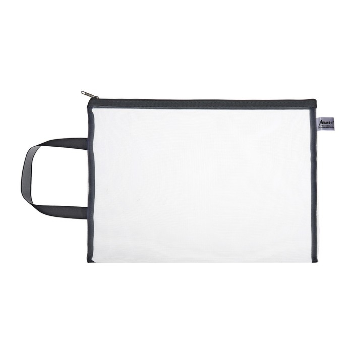 Папка-конверт на молнии формат А4, с ручкой, серый Папка-конверт на молнии формат А4, с ручкой, серый