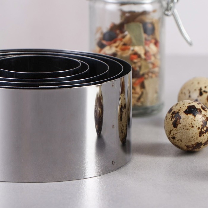 Набор форм для выпечки и выкладки «Круг», d-10, h-5 см, 5 шт Набор форм для выпечки и выкладки «Круг», d-10, h-5 см, 5 шт