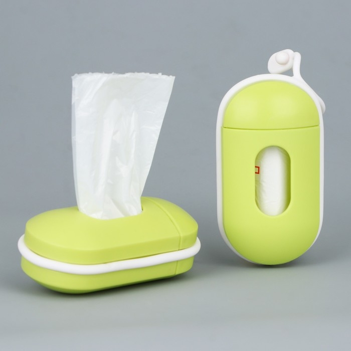 Контейнер с пакетами для уборки за собакой «Чистюля», цвет зелёный Контейнер с пакетами для уборки за собакой «Чистюля», цвет зелёный