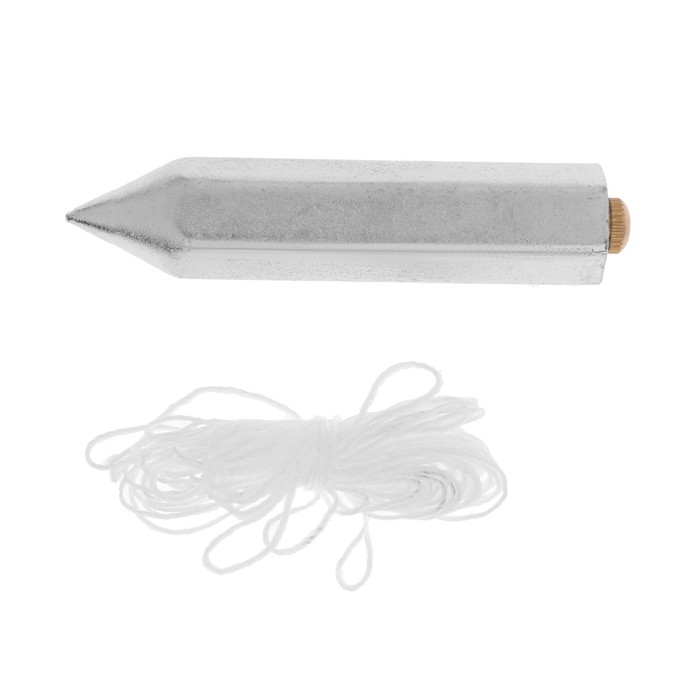 Отвес цилиндрический ТУНДРА, шнур 5 метров, 100 г Отвес цилиндрический ТУНДРА, шнур 5 метров, 100 г