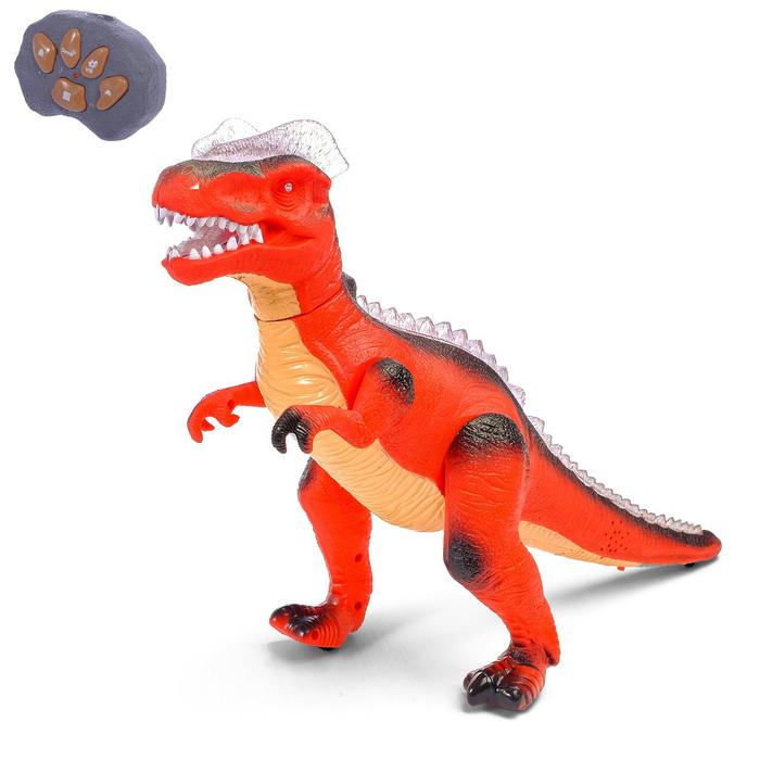 Динозавр радиоуправляемый «T-Rex», световые и звуковые эффекты, работает от батареек, цвет красный Динозавр радиоуправляемый «T-Rex», световые и звуковые эффекты, работает от батареек, цвет красный