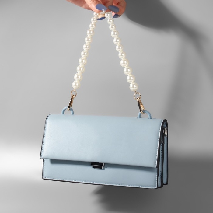 Ручка для сумки, жемчужные бусы, d = 12/14/16 мм, 39 см, цвет белый/золотой